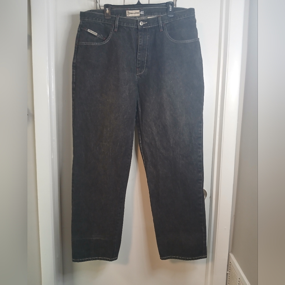MECCA DNM Flaunt Black Regular Fit Straight Leg Denim Jeans 40 Like New!